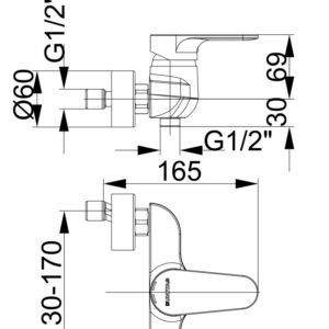 HERZ INFINITY BATERIJA ZA TUŠ KADU 00401