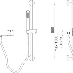 HERZ FRESH TERMOSTATSKA BATERIJA ZA TUŠ KADU – KOMPLET 00437