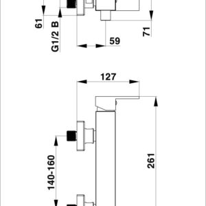 HERZ SQ BATERIJA ZA TUŠ KADU 00494
