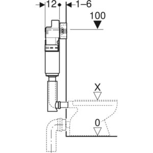 GEBERIT UGRADNI VODOKOTLIĆ NUP ZA PODNU WC ŠOLJU BASIC 109.100.00.1