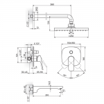 ROSAN STOLZ BATERIJA UZIDNA SA IZLIVOM I ZIDNIM TUŠEM 131303