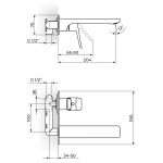 ROSAN STOLZ BATERIJA UZIDNA ZA LAVABO SA IZLIVOM 131401