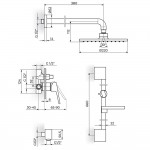 ROSAN STOLZ BATERIJA UZIDNA SA ZIDNIM TUŠEM 220MM 131602