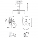 ROSAN STOLZ BATERIJA UZIDNA SA PLAFONSKIM TUŠEM 220MM 131603