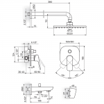 ROSAN STOLZ BATERIJA UZIDNA SA IZLIVOM, ZIDNIM I RUČNIM TUŠEM 131701