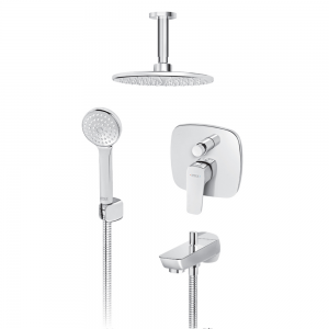 ROSAN STOLZ BATERIJA UZIDNA SA IZLIVOM, PLAFONSKIM TUŠEM 220MM I RUČNIM TUŠEM 131703