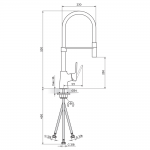 STOLZ Black baterija za sudoperu 3 cevi 138703B