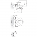 STOLZ Black baterija za kadu sa ručnim tušem 133101B