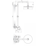 STOLZ Black baterija za tuš kadu sa usponskim i ručnim tušem 137251B