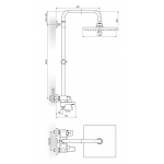 STOLZ Black baterija za tuš kadu sa izlivom, usponskim i ručnim tušem 137352B