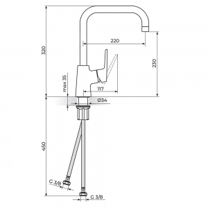 STOLZ Black baterija za sudoperu 2 cevi 138201B