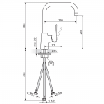 STOLZ Black baterija za sudoperu 3 cevi 138203B