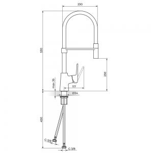 STOLZ Black baterija za sudoperu 2 cevi 138701B