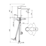 S2 Black baterija za lavabo 230101B
