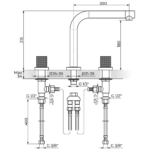 S2 Gold baterija za lavabo 230309G