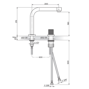 S2 Gold baterija za lavabo 230409G