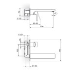 S2 Black baterija za lavabo 231401B