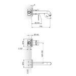 S2 Black baterija za lavabo 231402B