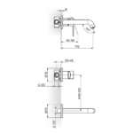 S2 Gold baterija za lavabo 231402G