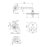 S2 Black baterija za tuš kadu - komplet 231601B