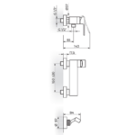 S2 Gold baterija za tuš kadu sa ručnim tušem 237101G