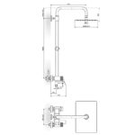 S2 baterija za tuš kadu sa izlivom, usponskim i ručnim tušem 237351