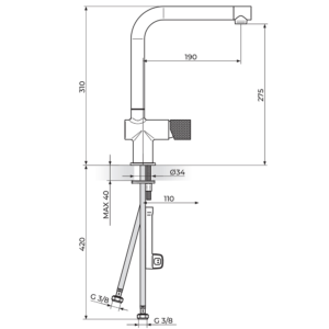S2 baterija za sudoperu 2 cevi 238301