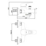 AQUABI ECO baterija za kadu sa ručnim tušem T03155