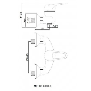 AQUABI ECO baterija za tuš kadu sa ručnim tušem T03156 AQUABI ECO baterija za tuš kadu sa ručnim tušem T03156