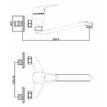 AQUABI ECO BATERIJA ZIDNA LAVABO / SUDOPERA  T03159