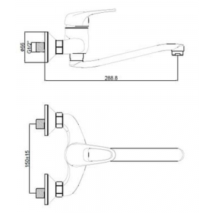 AQUABI ECO BATERIJA ZIDNA LAVABO / SUDOPERA  T03159