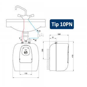 ELIT Talas inox bojler 10 litara niskomontažni 1080