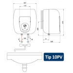 ELIT Talas inox bojler 10 litara visokomontažni 1079