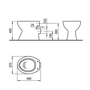 FAYANS wc šolja baltik