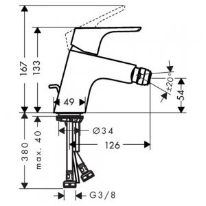 Hansgrohe Focus baterija za bide 31920000