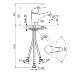 KING baterija za lavabo 3 cevi J301003