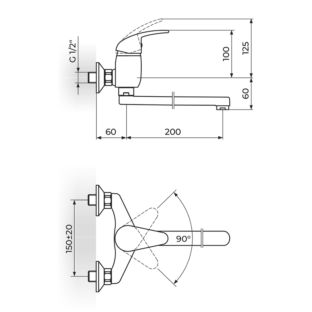 KING zidna baterija izliv 200mm J321020 KING zidna baterija izliv 200mm J321020