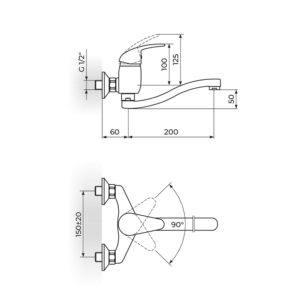 KING zidna baterija izliv S 200mm J321S20