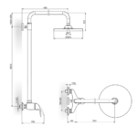 KING baterija za tuš kadu sa usponskim tušem J371252