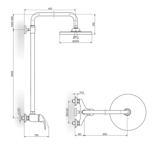 KING baterija za tuš kadu sa usponskim tušem J371252