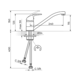 KING baterija za sudoperu 2 cevi J381001