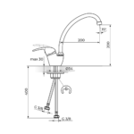 KING baterija za sudoperu 2 cevi J382101