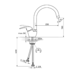 KING baterija za sudoperu 2 cevi J382201