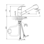 KING baterija za sudoperu sa izvlačnim tušem 2 cevi J385001