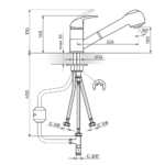 KING baterija za sudoperu sa izvlačnim tušem 3 cevi J385003