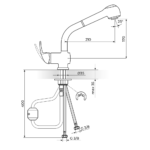 KING baterija za sudoperu sa izvlačnim tušen 2 cevi J386001
