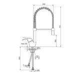 KING baterija za sudoperu sa tušem 2 cevi J388001