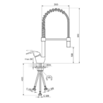KING baterija za sudoperu sa tušem 3 cevi J388003
