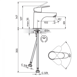 ROSAN SMART BATERIJA ZA LAVABO S JA301001