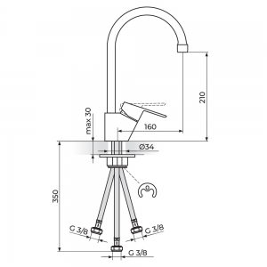 ROSAN SMART BATERIJA ZA SUDOPERU 3 CEVI JA382003